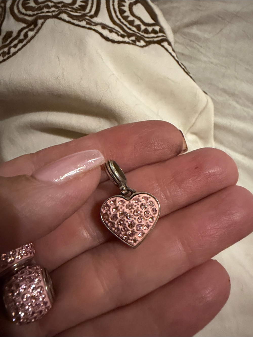 Brighton Pink Crystal Heart Charm and two beads - Picture 5 of 7